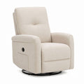 Poltrona reclinabile girevole elettrica beige in poliestere 78 x 94 x 104 cm