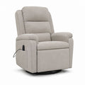 Poltrona reclinabile elettrica girevole grigio chiaro in poliestere 90 x 95 x 105 cm