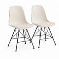 Set di 2 sedie da pranzo beige in PP con gambe in acciaio 46 x 52 x 82 cm