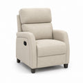 Poltrona reclinabile manuale beige in poliestere con poggiatesta 82 x 92 x 103 cm