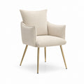 Sedia da pranzo con braccioli beige in poliestere e acciaio 58 x 61 x 82 cm