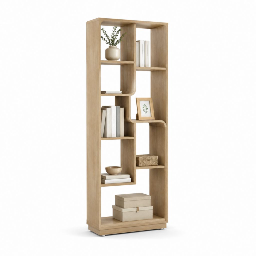 Libreria a giorno rovere chiaro in MDF 80 x 30 x 180 cm