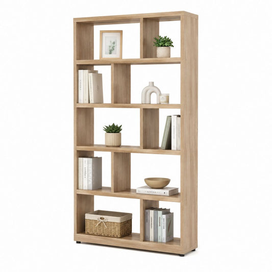 Libreria a giorno rovere chiaro in pannello truciolare rettangolare 180 x 80 x 24 cm