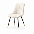Sedia da pranzo imbottita avorio in PU con gambe in acciaio 48 x 56 x 85 cm