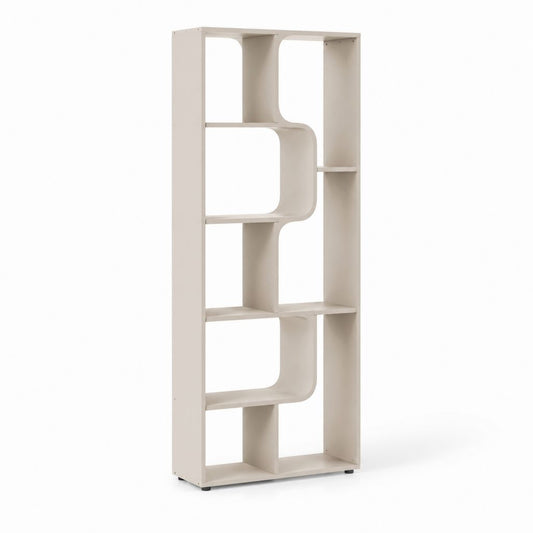 Libreria a giorno beige in MDF 60 x 30 x 180 cm