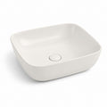 Lavabo da appoggio bianco in ceramica rettangolare arrotondato 48 x 37 x 13 cm